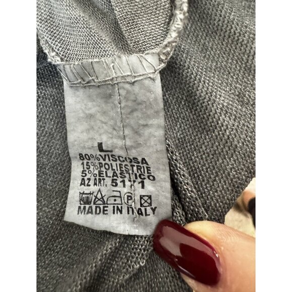 Lola Crochet L Gray Floral Assymetrical Italy Lagenlook Fairy Grunge Whimsigoth - Picture 7 of 10